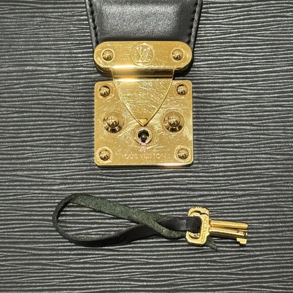 Louis Vuitton Black Epi Serviette Fermoir Briefcase - Picture 13 of 16